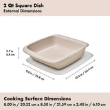 2 Qt Square Stoneware Baking Dish G3