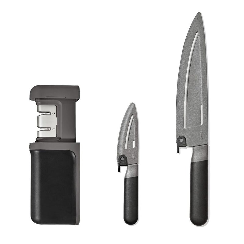 3-Piece Knife & Sharpener Set V6