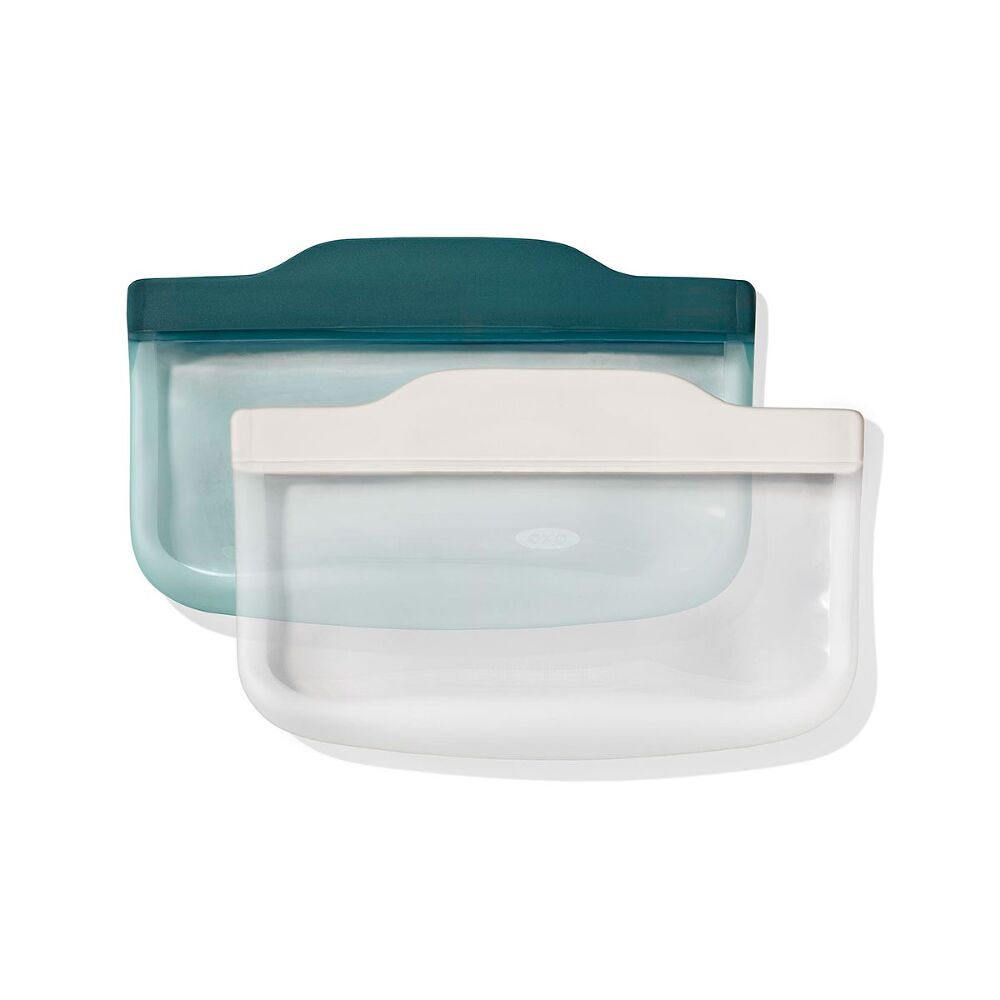 Silicone Reusable Bag -  4 Piece Lunch Set - Oat/Lagoon L2