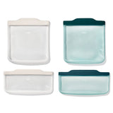 Silicone Reusable Bag -  4 Piece Lunch Set - Oat/Lagoon L2