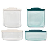 Silicone Reusable Bag -  4 Piece Lunch Set - Oat/Lagoon P0