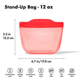 Silicone Reusable Bag - Stand-Up Snack (12 oz) – Watermelon U1