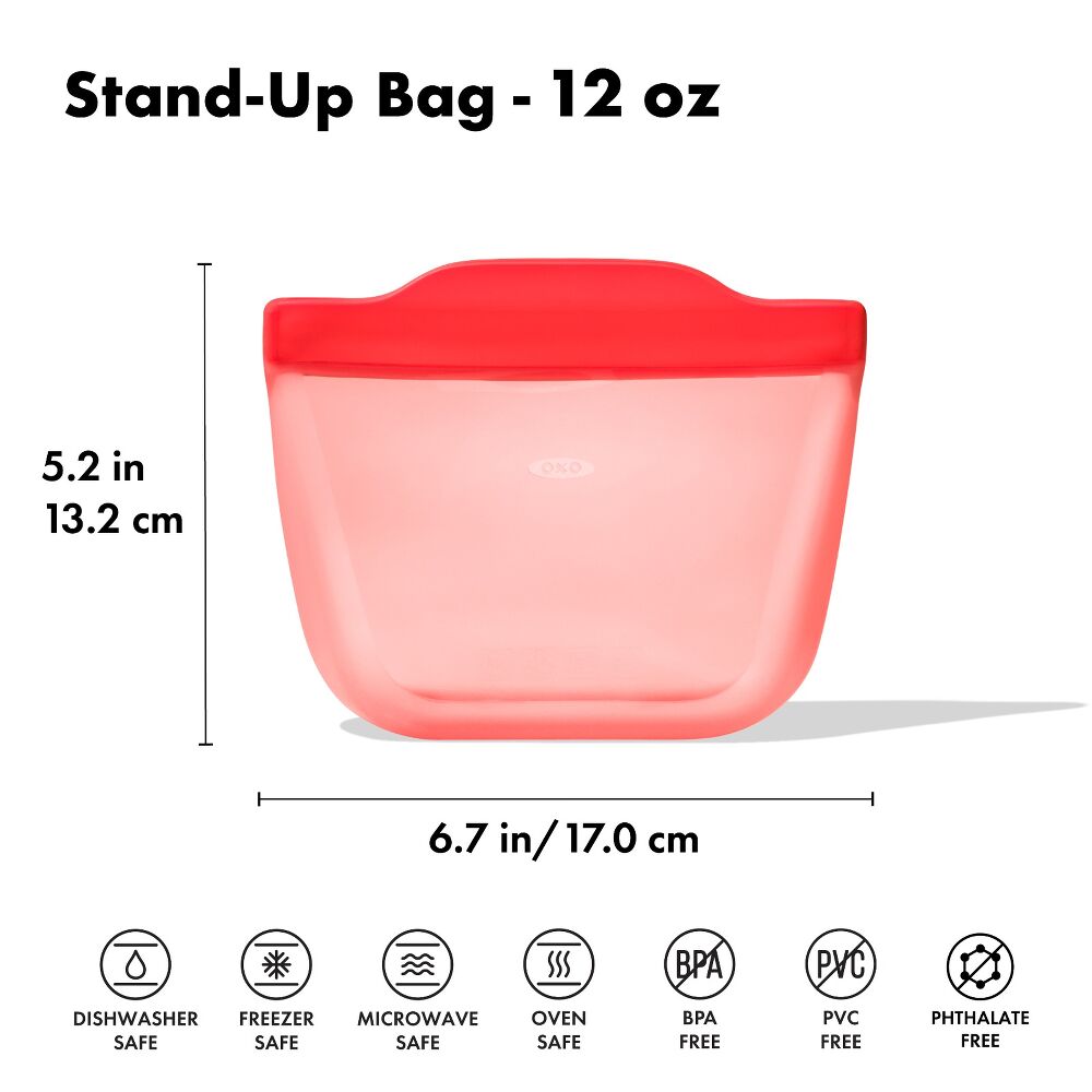 Silicone Reusable Bag - Stand-Up Snack (12 oz) – Watermelon N6
