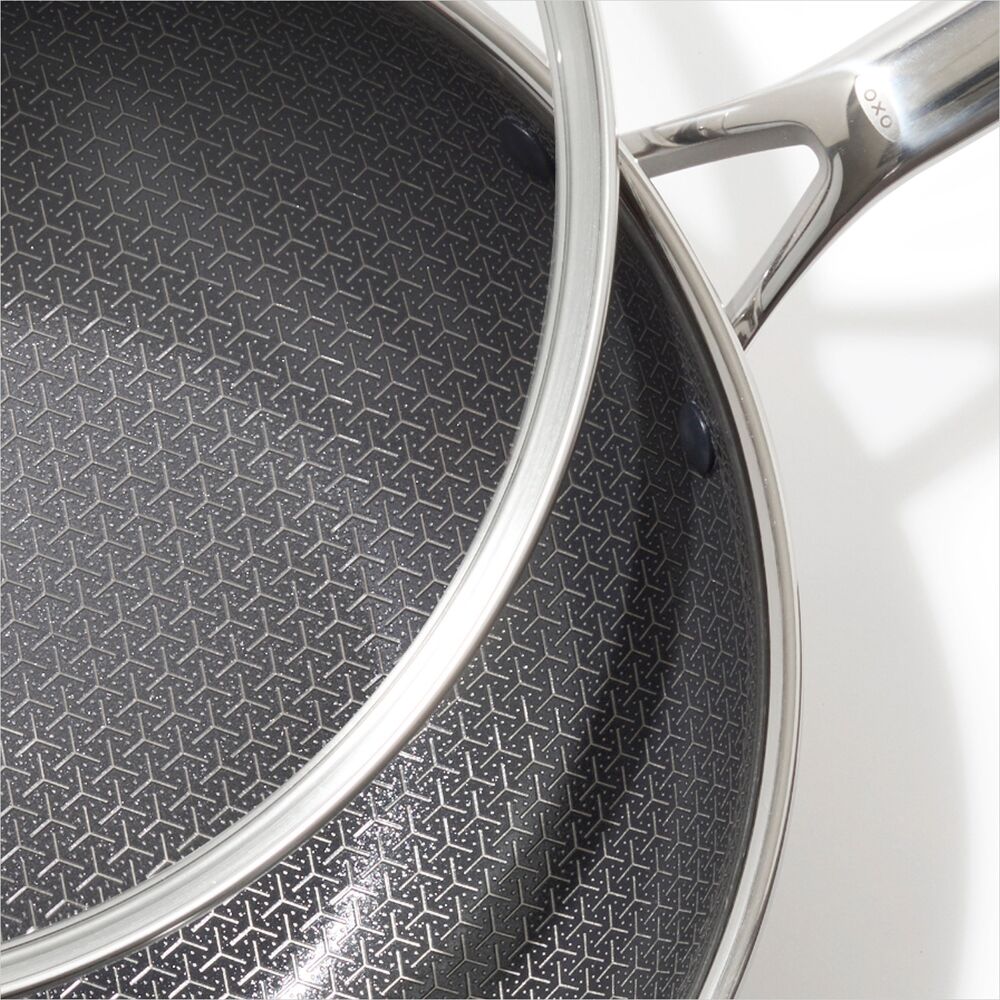 Trident Hybrid Non-Stick Stainless Steel 5 Qt Wok with Lid D5