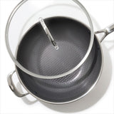 Trident Hybrid Non-Stick Stainless Steel 5 Qt Wok with Lid D5