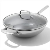 Trident Hybrid Non-Stick Stainless Steel 5 Qt Wok with Lid D5