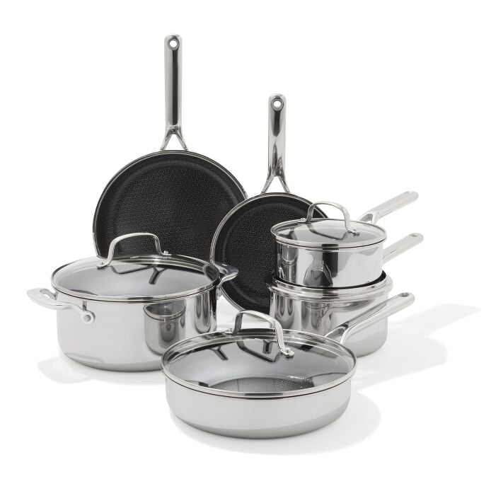 Trident Hybrid Non-Stick Stainless Steel 10-Piece Set C9