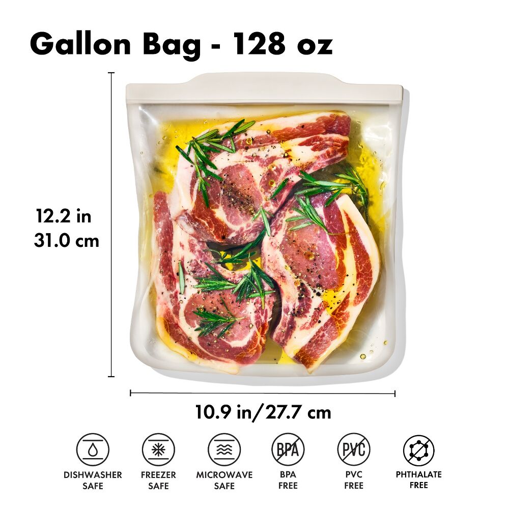 Silicone Reusable Bag - Gallon Bag (128 oz) - Oat F0