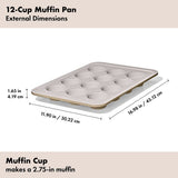 Non-Stick Pro Ceramic Coated Metal Bakeware 12 Cup Muffin Pan T7