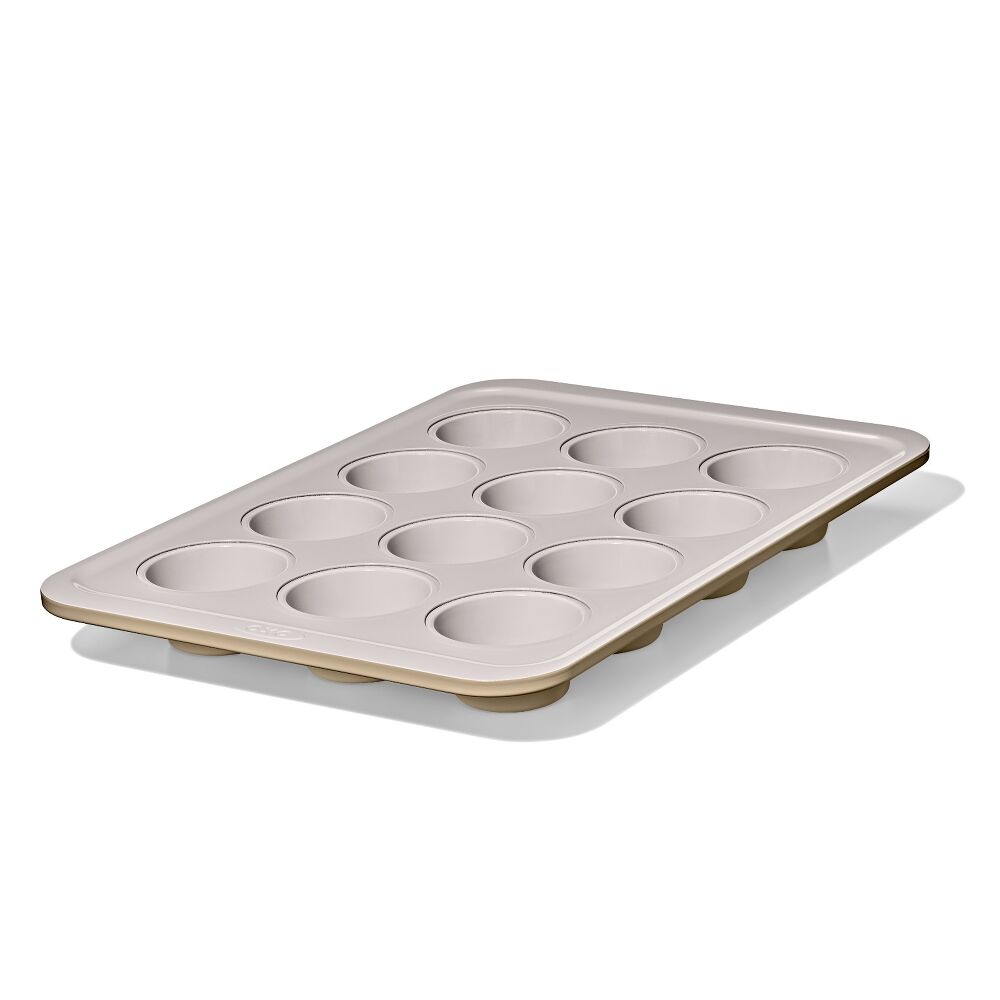 Non-Stick Pro Ceramic Coated Metal Bakeware 12 Cup Muffin Pan H4