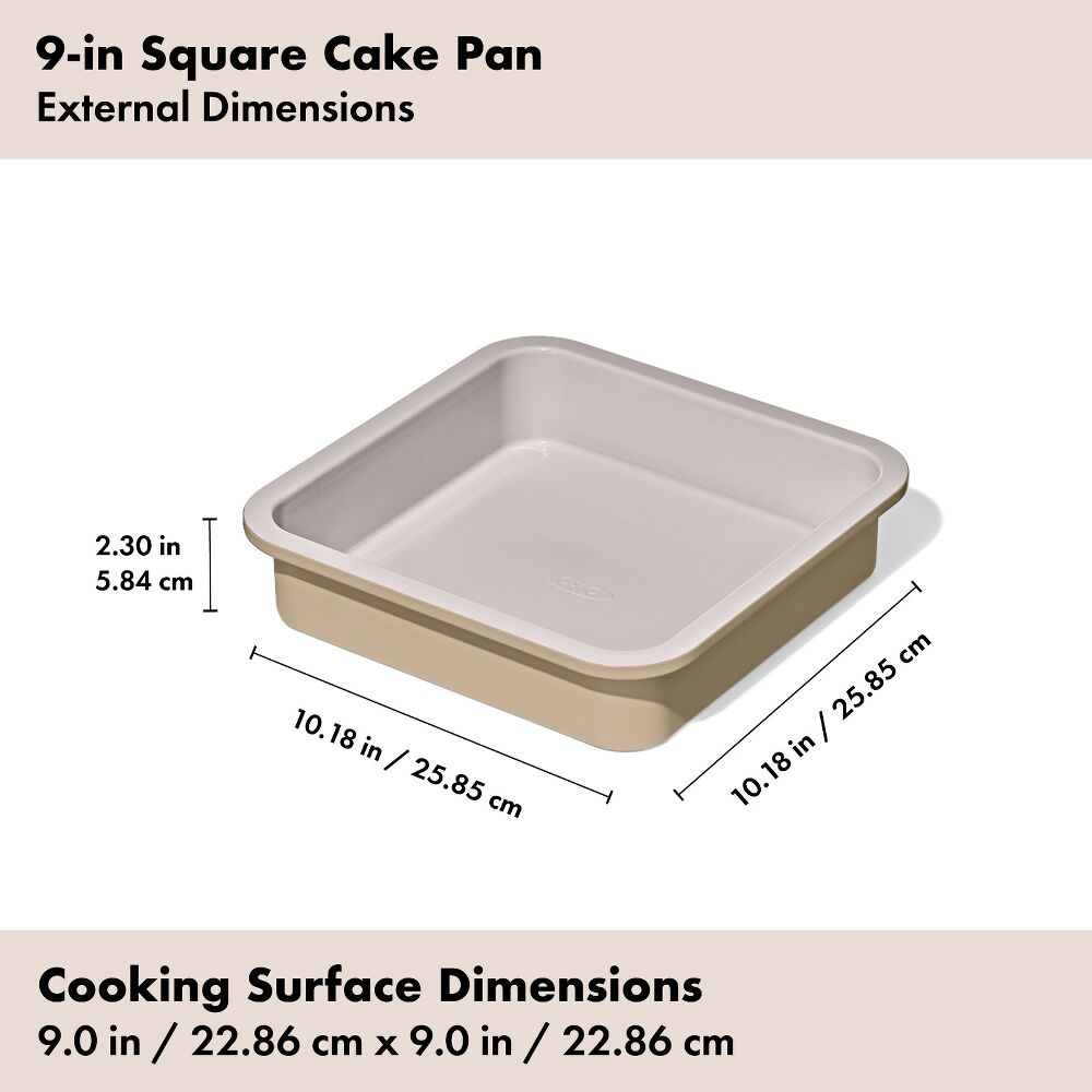 Non-Stick Pro Ceramic Coated Metal Bakeware 9” Square Cake Pan D1