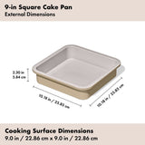 Non-Stick Pro Ceramic Coated Metal Bakeware 9” Square Cake Pan I9