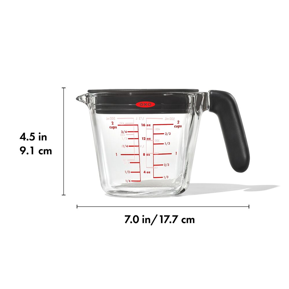 2 Cup Glass Measuring Cup with Lid C6