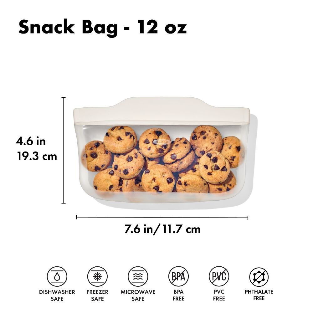 Silicone Reusable Bag - Snack Bag (12 oz) - Oat P1