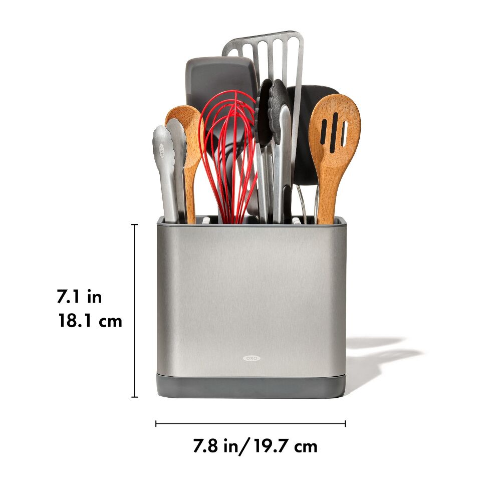 Adjustable Stainless Steel Utensil Holder - Large W4