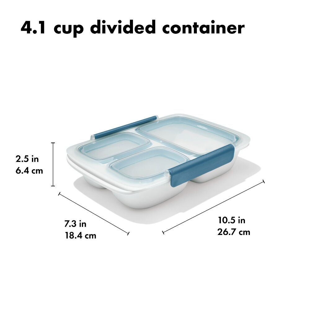 Prep & Go 4.1-Cup Divided Container - Ocean Blue O7