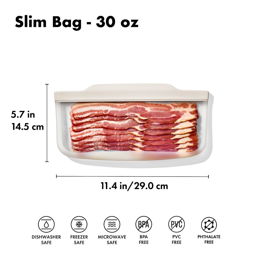 Silicone Reusable Bag - Slim Bag (20 oz) - Oat M5