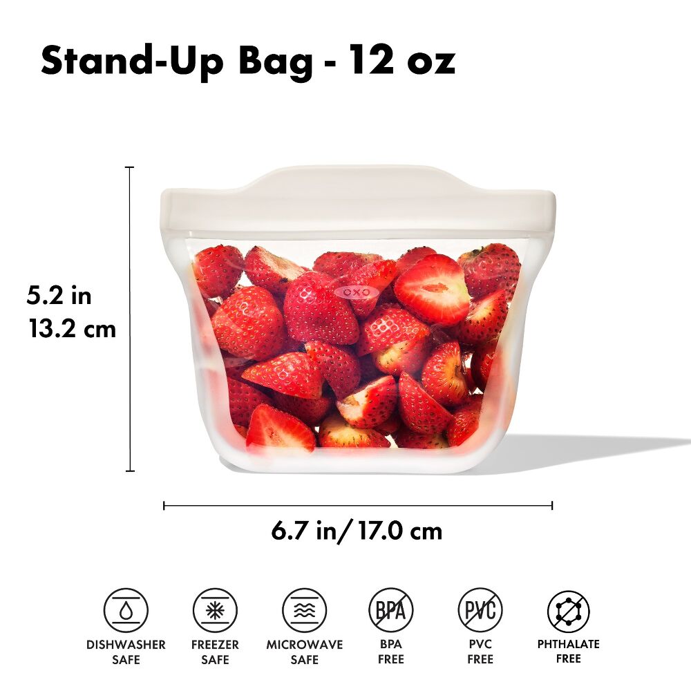 Silicone Reusable Bag - Stand-Up Snack (12 oz) – Oat C8