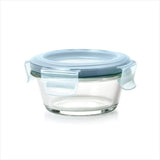 Smart Seal 1-Cup Glass Round Container - Arctic Blue F4