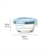 Smart Seal 1-Cup Glass Round Container - Arctic Blue F4
