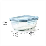 Smart Seal 1.6-Cup Glass Rectangle Container - Arctic Blue R8