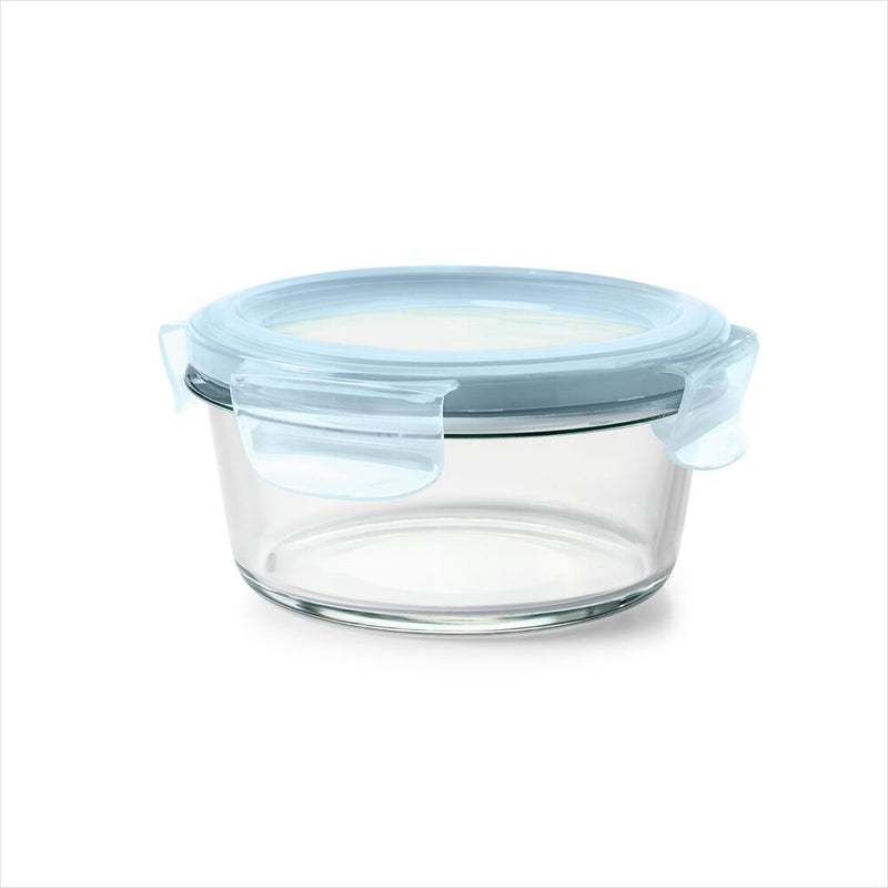Smart Seal 2-Cup Glass Round Container - Arctic Blue V0