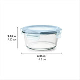 Smart Seal 2-Cup Glass Round Container - Arctic Blue V0