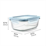Smart Seal 3.5-Cup Glass Rectangle Container - Arctic Blue G1