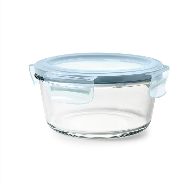 Smart Seal 4-Cup Glass Round Container - Arctic Blue H1