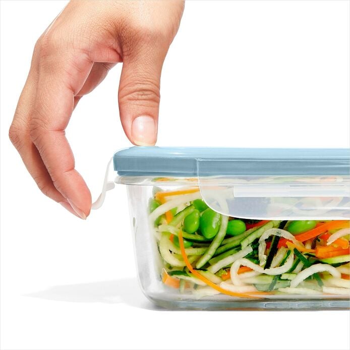 Smart Seal 8-Cup Glass Rectangle Container - Arctic Blue C3