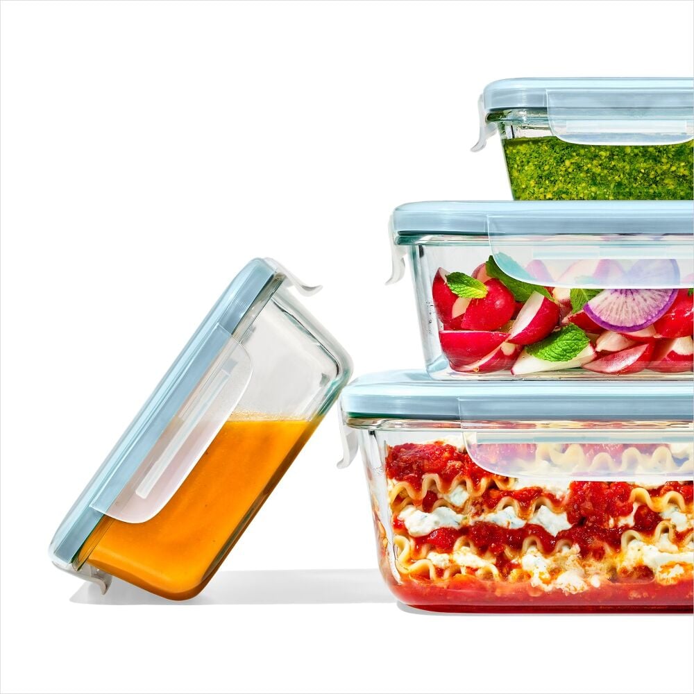 16-Piece Smart Seal Glass Everyday Container Set - Arctic Blue A4