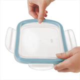 Smart Seal 1.6-Cup Glass Rectangle Container - Arctic Blue R8