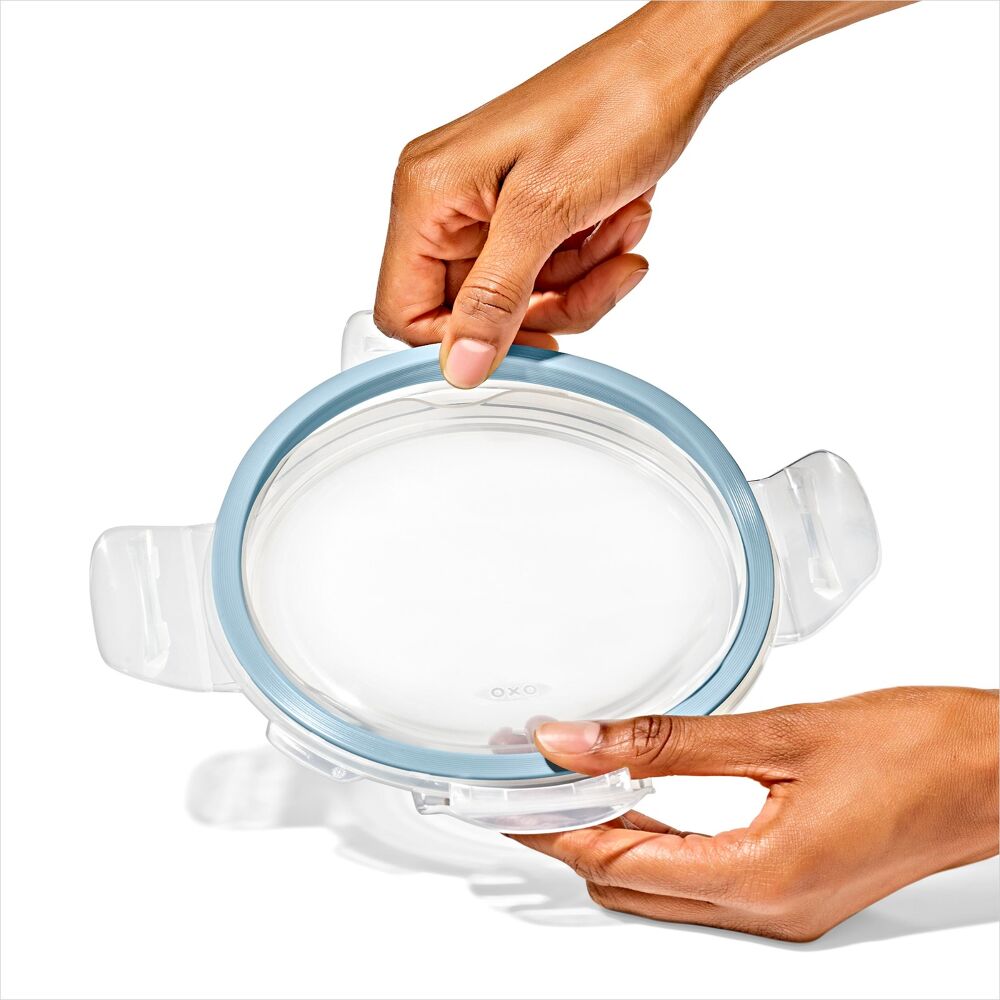 Smart Seal 2-Cup Glass Round Container - Arctic Blue V0