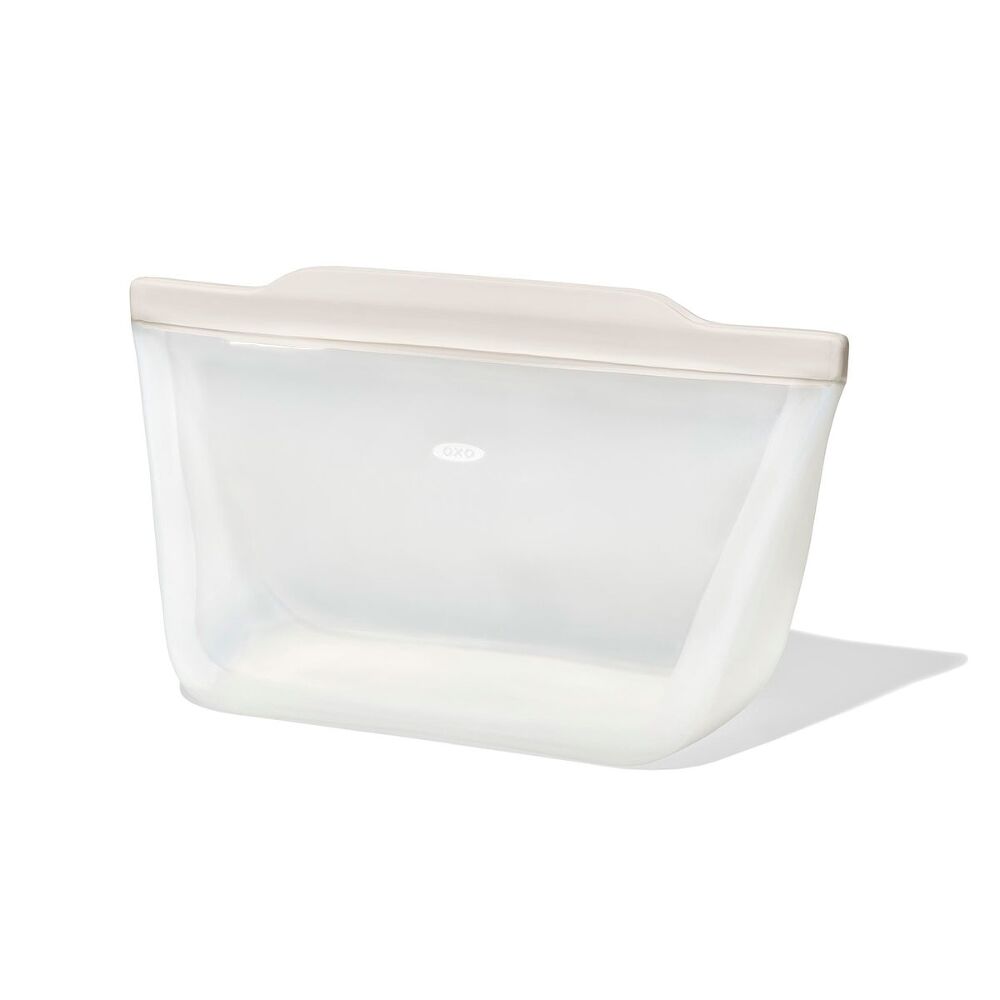 Silicone Reusable Bag - Stand-Up Half Gallon (64 oz) - Oat V5