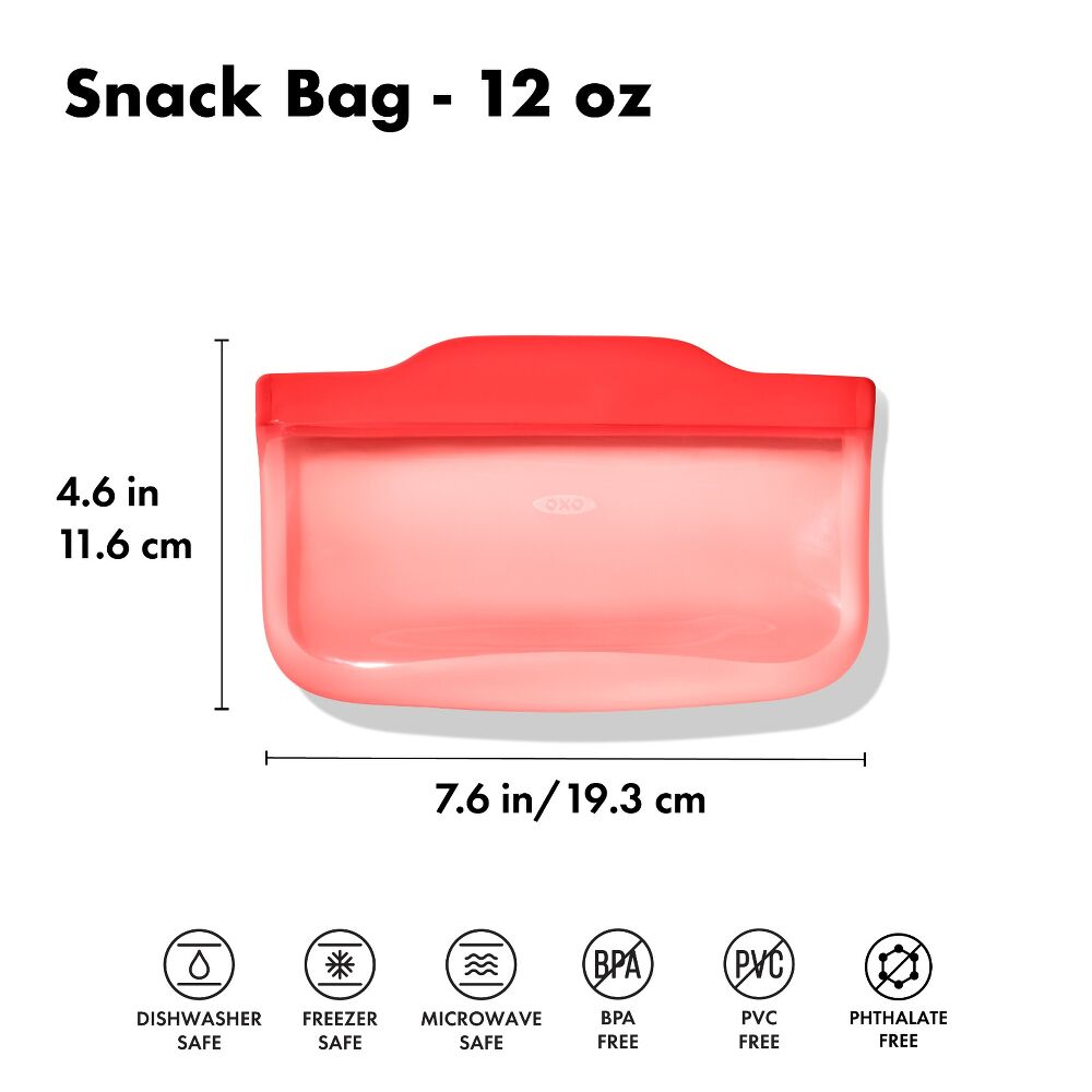 Silicone Reusable Bag - Snack Bag (12 oz) - Watermelon R4