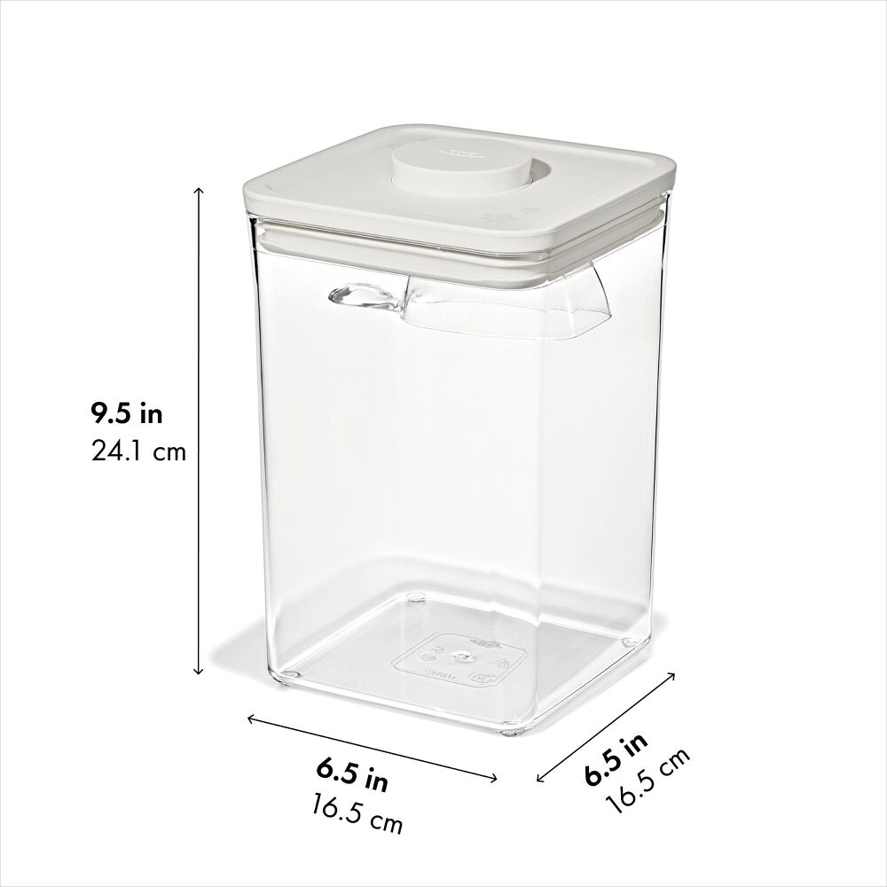 OXO Pet POP Container with Scoop — Big Square Medium — 4.4 Qt/4.2 L V3