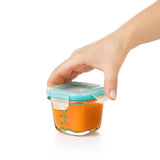 Baby Blocks Glass Food Storage Containers 4 Oz - Tot Teal W9