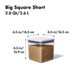 POP Container - Big Square Short (2.8 Qt/2.6 L) X5