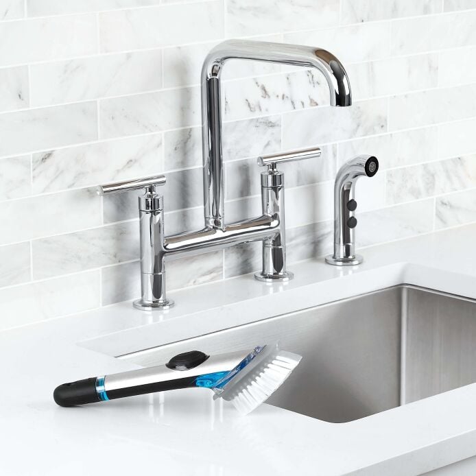 Steel Soap Dispensing Dish Brush Y9