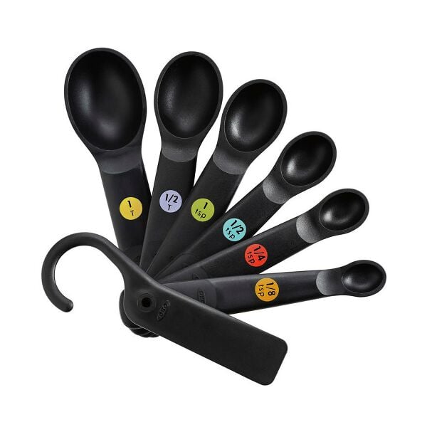 7 Piece Plastic Measuring Spoons - Black Q6