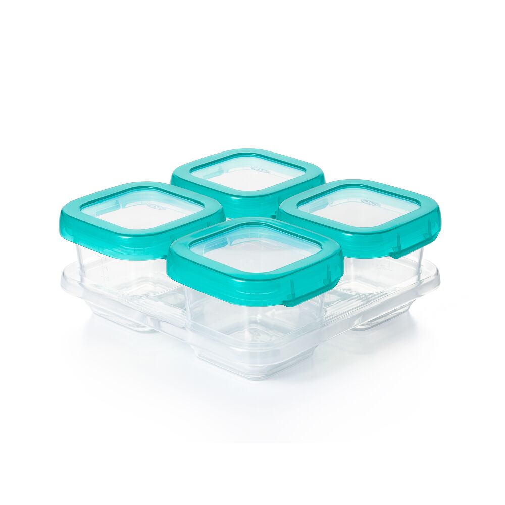 6 oz Baby Blocks™ Plastic Freezer Storage Containers - Tot Teal N0