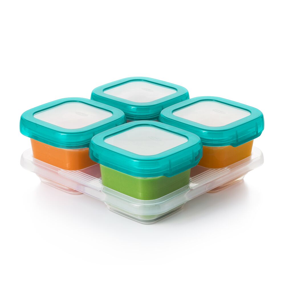 6 oz Baby Blocks™ Plastic Freezer Storage Containers - Tot Teal N0