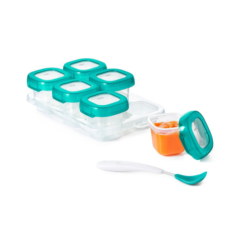 2 oz Baby Blocks™ Plastic Freezer Storage Containers - Tot Teal Q4