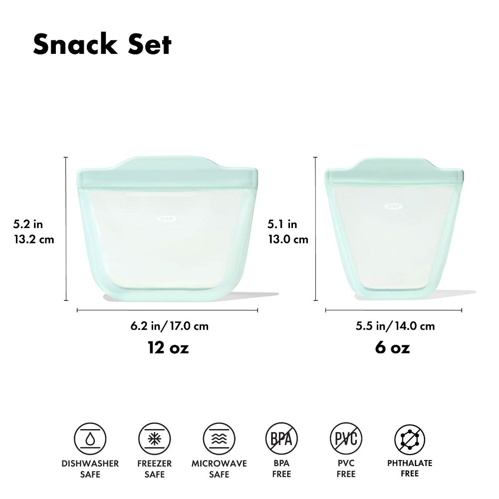 Tot Silicone Reusable Bag - 2-Piece Stand-Up Cup Set M0