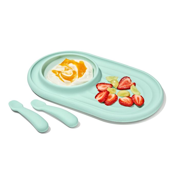 Textured Suction Plate & Spoons Set – 3-Piece H8