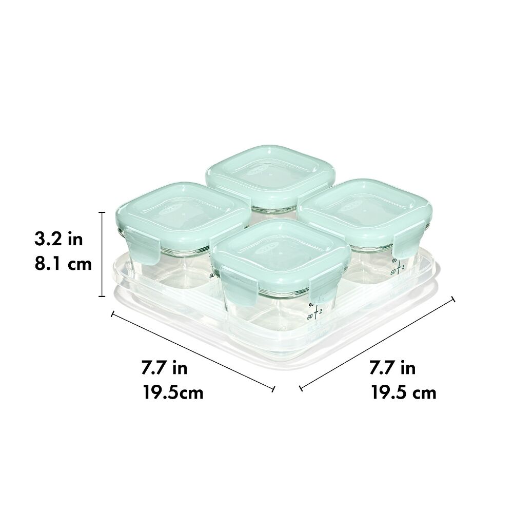 Glass Baby Blocks Food Storage Containers (4 oz) - Opal D6