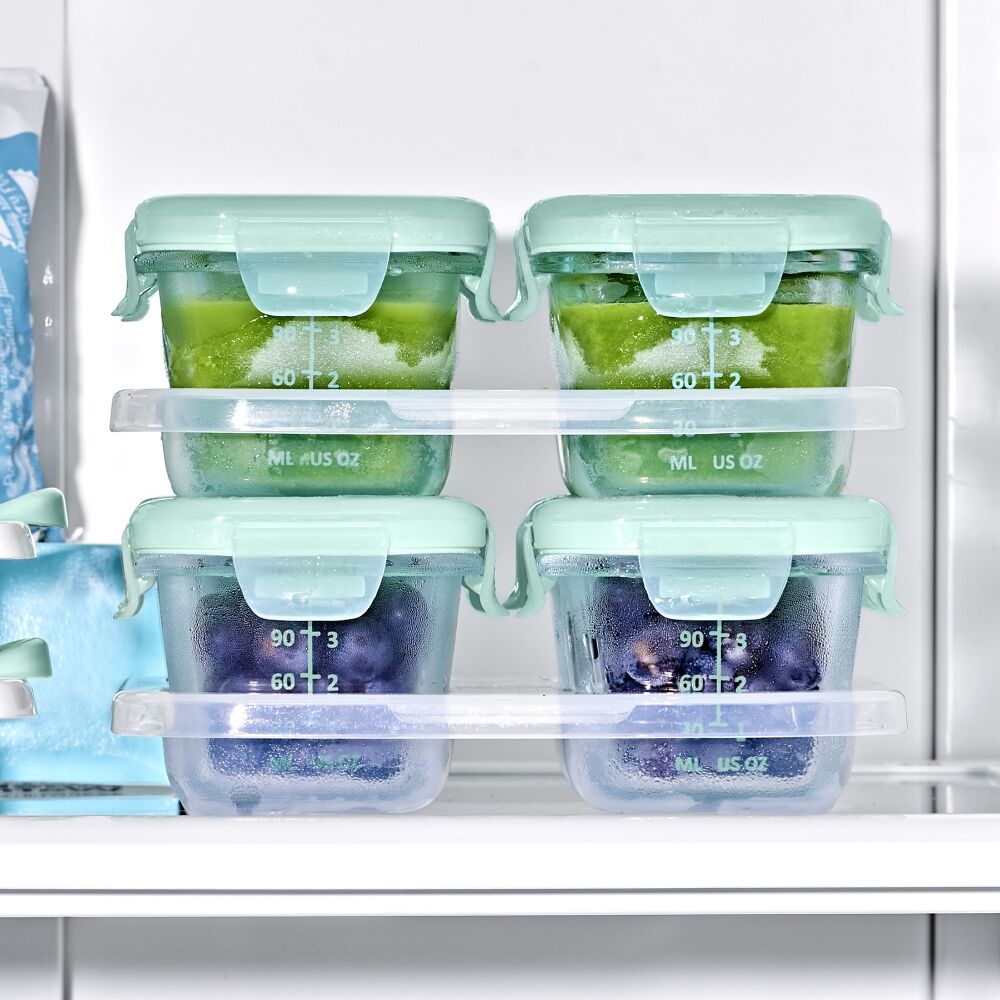 Glass Baby Blocks Food Storage Containers (4 oz) - Opal D6